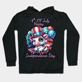 Cows Celebration With Balloons and Flowers Hoodie